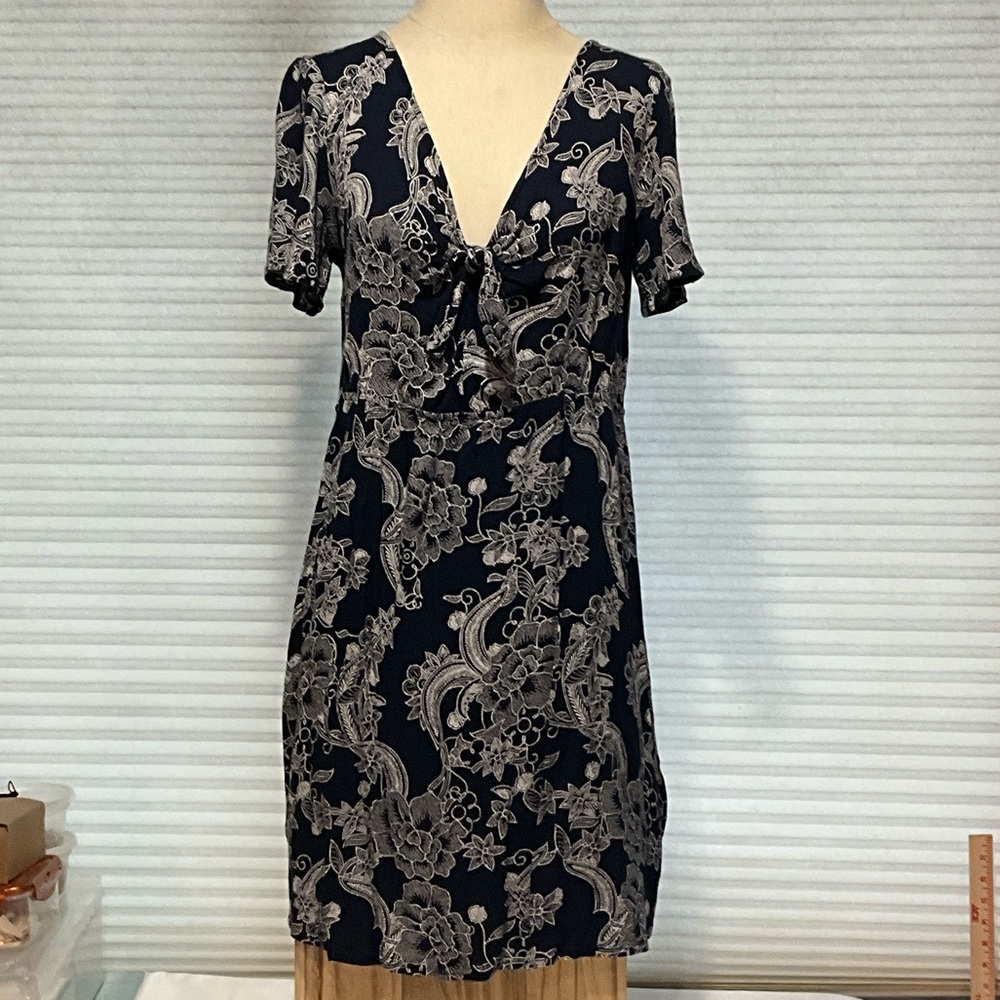 Roxy Black and White Floral Midi Dress